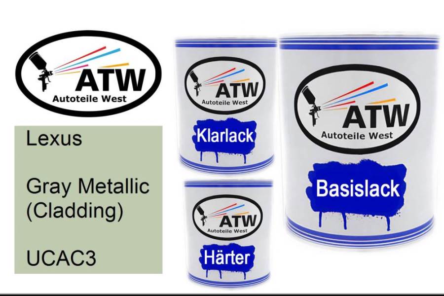 Lexus, Gray Metallic (Cladding), UCAC3: 1L Lackdose + 1L Klarlack + 500ml Härter - Set, von ATW Autoteile West.